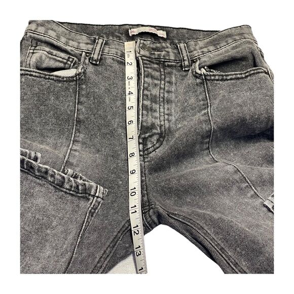 SO Super High Rise Straight Jeans Women's 7/28W Gray Denim Pockets Ankle Slits - Picture 3 of 6